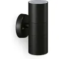 Signify Kylis-vegglampe, 25 W, GU10, ingen pære, Vegglys, Sort, Rustfritt stål, IP44, Fasade, Hage, Terrasse, I