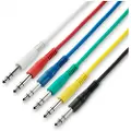 Adam hall 3 STAR Balanced Set of 6 1/4" Jack TRS Patch Cables 60cm