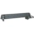 Legrand 049429 Roterende strømskinne med 5 uttak 2P+T og USB-A og USB-C - 3680W/16A - Svart