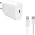 Ksix Med Lightning Mfi-kabel Usb-c-lader 1 M 30w