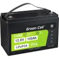 Green Cell CUBE LiFePO4 100Ah 12,8V 1280Wh litiumjernfosfatbatteri for solceller, campingvogner, båter