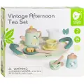 Classic World Wooden Vintage Tea Set with Tray 14 pcs.