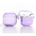 24hShop Glitrende beskyttelsesveske for AirPods 4 med metallklips - Lilla