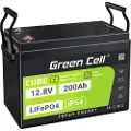 Green Cell CUBE LiFePO4 200Ah 12,8V 2560Wh litiumjernfosfatbatteri for campingvogn, solcellepaneler, matbil