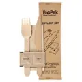 Duni Bestikpose 5/1 med træ kniv/gaffel/serviet/salt/peber,250 stk/krt