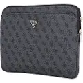 GUESS 4G Laptop-veske med glidelåslomme og trekantlogo - 14 - Svart