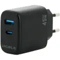Mobilis 45w Usb-a-og Usb-c-vegglader