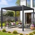 PRIMEYARD 3x3 m pergola, lamelltak, antrasitt