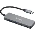 Sandberg 4-port USB Hub USB-hub - USB 3.0 - 4 porter - Grå