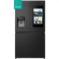 Hisense RQ760N4IFE - Kjøleskap/fryser - fransk dør underfryser med vannautomat, isdispenser - Wi-Fi - bredde: 91.4 cm - dybde: 72.5 cm - høyde: 178.5 cm - 577 liter - Klasse E - svart