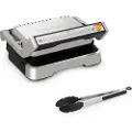Tefal OptiGrill 2in1 GC773D, Rustfritt stål, Metall, Rektangulær, Knapper, Rotasjon, Griddle, 600 cm²