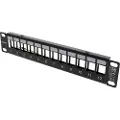 Deltaco 10" Keystone patch panel 12 ports 1U metal black