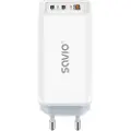 Savio La-07 Gan 65w Qc4.0+ Pd 3.0 Usb-a-og Usb-c-vegglader