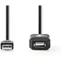 Nedis Ccgl60extbk200 Aktiv Usb 2.0-kabel Usb-a M-usb-a H 480 Mb/s Nikkelbelagt 20 M