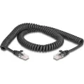 DeLOCK - Nettverkskabel - RJ-45 (hann) til RJ-45 (hann) - 2 m - 5 mm - CAT 5e - formstøpt, uten hindringer, spiral - svart