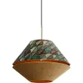 QAZQA Moderne pendellampe bronse med dobbel velurskjerm bladdesign og beige - Combi 1