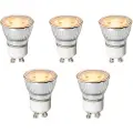 LUEDD Sett med 5 GU10 3-trinns dimbare LED-pærer 35 mm 4W 200 lm 2200K