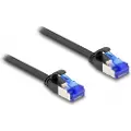 DeLOCK - Koblingskabel - RJ-45 (hann) til RJ-45 (hann) - 1 m - U/FTP - CAT 6a - uten hindringer, flat - svart