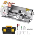 Vevor metalldreiebenk, 220 x 450 mm (8,7 x 18 tommer), presisjonsbenk-metalldreiebenk, automatisk mating, 0–2500 o/min variabel hastighet, 1250 W børsteløs motor, for bearbeiding av presisjonsdeler, m