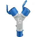 Goobay CEE-adapter - CEE-kontakt til 2x CEE-kobling - 16A, 3680W
