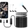 Vevor endoskopkamera med 15m halvstiv kabel, 1920P HD-boroskop for Android og iOS, industrielt inspeksjonskamera med lys - 8 LED, 2X zoom, IP67 vanntett slangekamera for bil, rørleggerarbeid