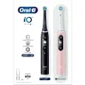 Oral-B iO 6, Voksen, Roterende Tannbørste, Daglig stell, Gum omsorg, Sensitiv / Myk, Whitening, Sort, Rosa, 2 min, Rund