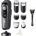 Braun BeardTrimmer BT9420, Vaskbar, Batteri, Sort, Grå