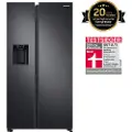 Samsung RS6GA884CB1 - Kjøleskap/fryser - side-ved-side med vannautomat, isdispenser - Wi-Fi - bredde: 91.2 cm - dybde: 71.6 cm - høyde: 178 cm - 635 liter - Klasse C - premium black steel