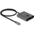 DeLOCK Switch 2 to 1 - Hub - toveis, 8K, 10 Gbps - 2 x USB-C (Power Delivery) - stasjonær
