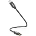 Hama 00201601, 0,2 m, Lightning, USB C, Hankjønn, Hankjønn, Sort
