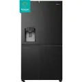 Hisense RS818N4TFE, Frittstående, Amerikansk dør, Sort, Berøringskontroll, LED, På dør