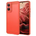 Mtp Products Motorola Moto G35 Børstet TPU Deksel - Karbonfiber - Rød
