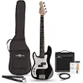 Gear4Music 3/4 LA Venstrehendt Bassgitar + 15W Forsterkerpakke Svart