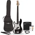 Gear4Music LA Venstrehendt Bassgitar + 15W Forsterkerpakke Svart