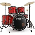 Gear4Music BDK-1plus Full Size Trommesett for Nybegynnere fra Gear4music Rødt