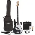 Gear4Music LA Bassgitar + 15W Forsterkerpakke Svart