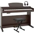Gear4Music DP-10X Digitalt Piano fra Gear4music Mørk RW + Tilbehørspakke