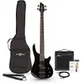 Gear4Music Harlem 4 Bassgitar + 15W Forsterkerpakke Svart