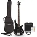 Gear4Music Chicago Bassgitar + 15W Forsterkerpakke Svart