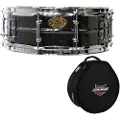 WorldMax 14" x 5 Black Brass Snare Drum & Ahead Armor Case