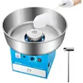 Vevor elektrisk sukkerspinnsmaskin, 1000W kommersiell sukkerspinnsmaskin med 52 cm skål i rustfritt stål, sukkerskje og skuff, enkel hjemmebruk, perfekt for barnebursdager, familiefester, blå
