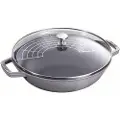 Staub Jern Støpejernswok Med Lokk 30 Cm