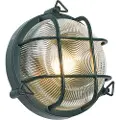 QAZQA Utendørs vegg- og taklampe mørkegrønn rund IP44 - Noutica
