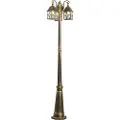QAZQA Klassisk utendørs lykt antikk gull med klart glass 198 cm IP44 - London