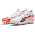 Puma ULTRA 5 MATCH+ FG/AG Football Boots Unisex, Shoes, White/Black/Glowing Red, 42