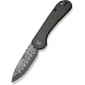 CIVIVI Elementum Slip Joint Damascus, Twill Carbon Fiber
