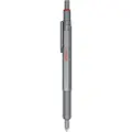 Rotring 600 Gel Pen | 0.55 mm | Black Ink | Silver Metal Body Pen | Non-Slip Knurled Grip & Hexagonal Barrel | Refillable