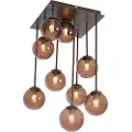QAZQA Design taklampe bronse med bronseglass 9-lys - Athens