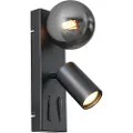 QAZQA Moderne vegglampe svart 2-lys justerbar med USB-C-port - Lesly