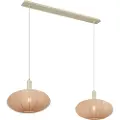 QAZQA Japandi Pendellampe Beige med Stoffskjerm 2-Lys - Bida